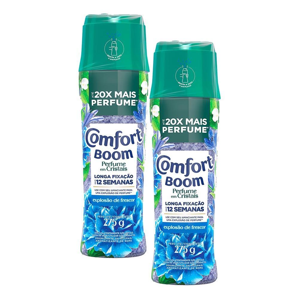 Kit 2 Odorizantes de Roupas Comfort Boom Perfume em Cristais Explosão de Frescor 275g em Oferta na Shopee