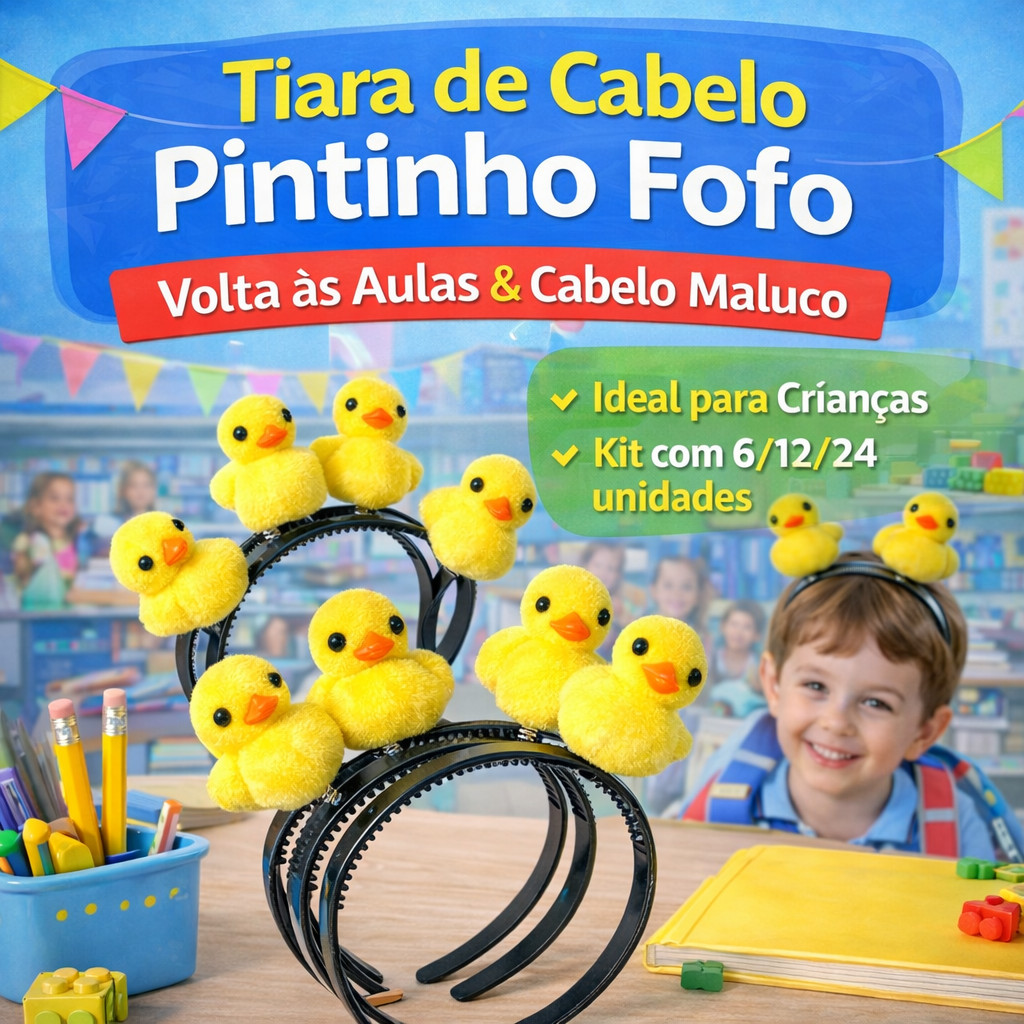 Tiara de Cabelo Pato Fofo Infantil e Adulto | Acessório Feminino para Festa, Aniversário e Cabelo Maluco em Oferta na Shopee