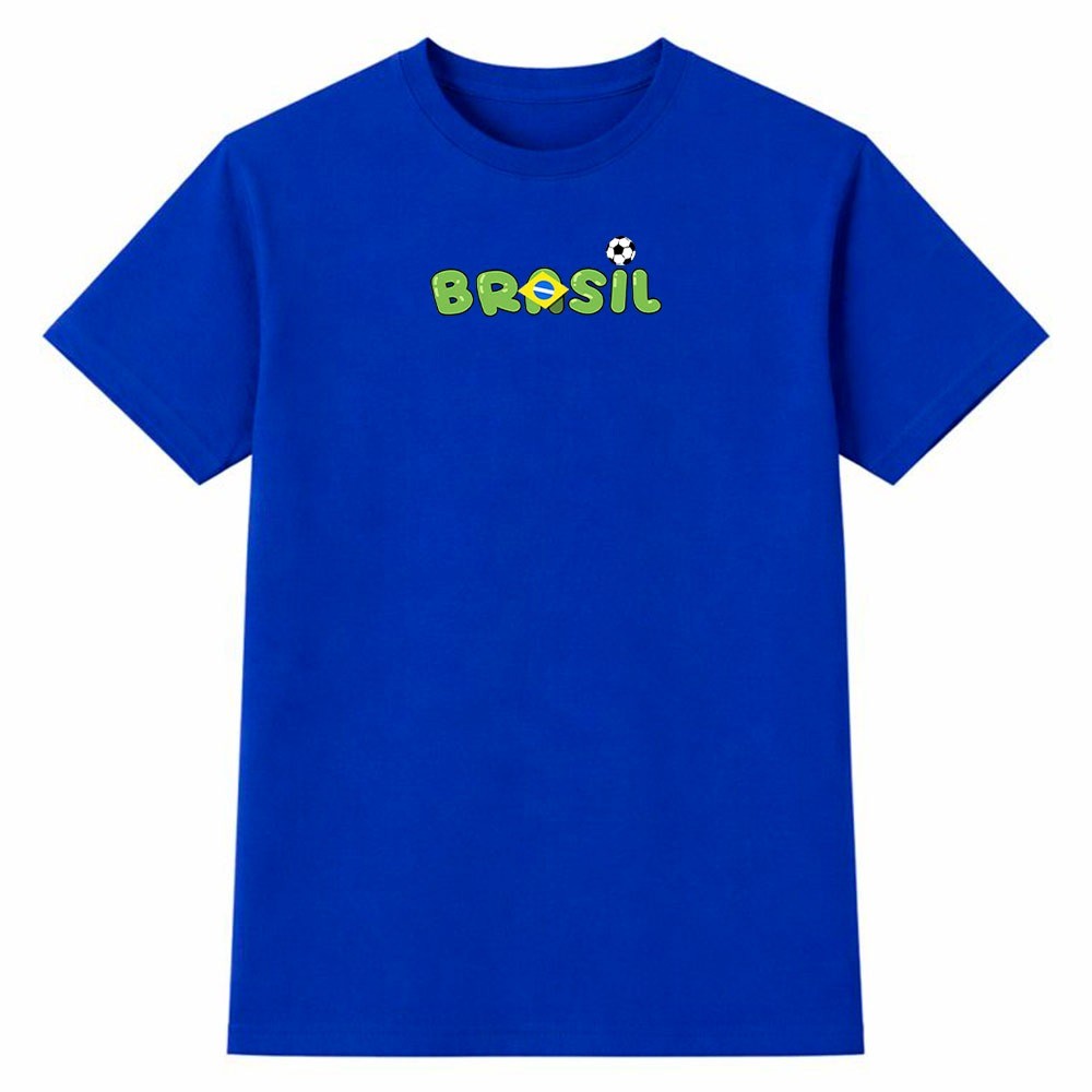 Camiseta Feminina 100% Algodão Camisa Brasil Divertido Futebol Copa do Mundo Torcida Casual 