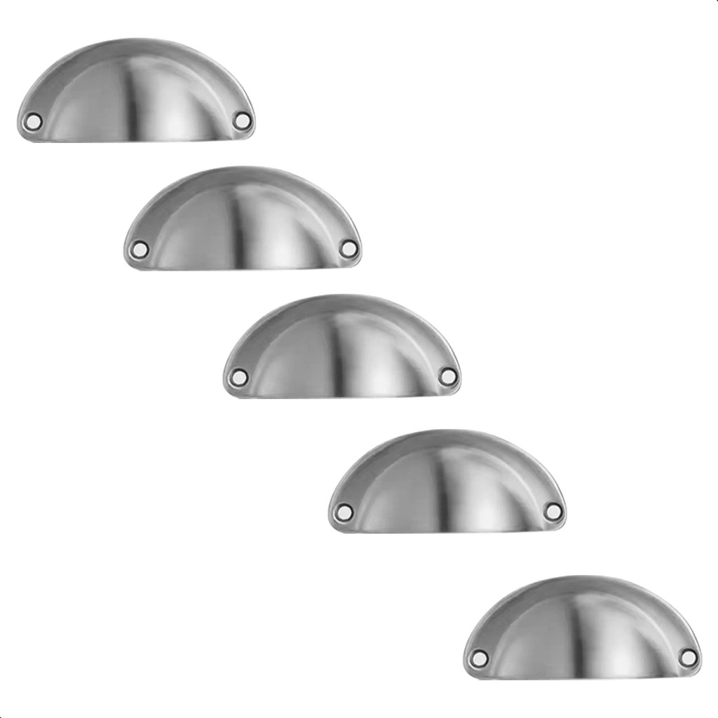 Kit 5 Peças Puxadores Concha Pequeno Decoração Escrivaninha Gavetas Bancadas Portas Armario Moveis Madeira 81mm