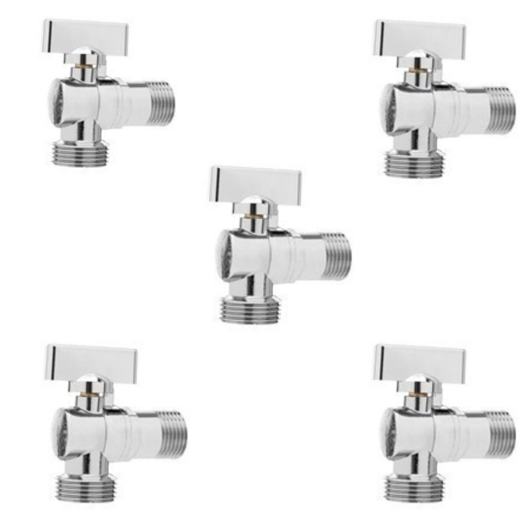 Kit COM 05 Registro Torneira Esfera Maquina De Lavar Lavanderia Tanque 1/2X3/4