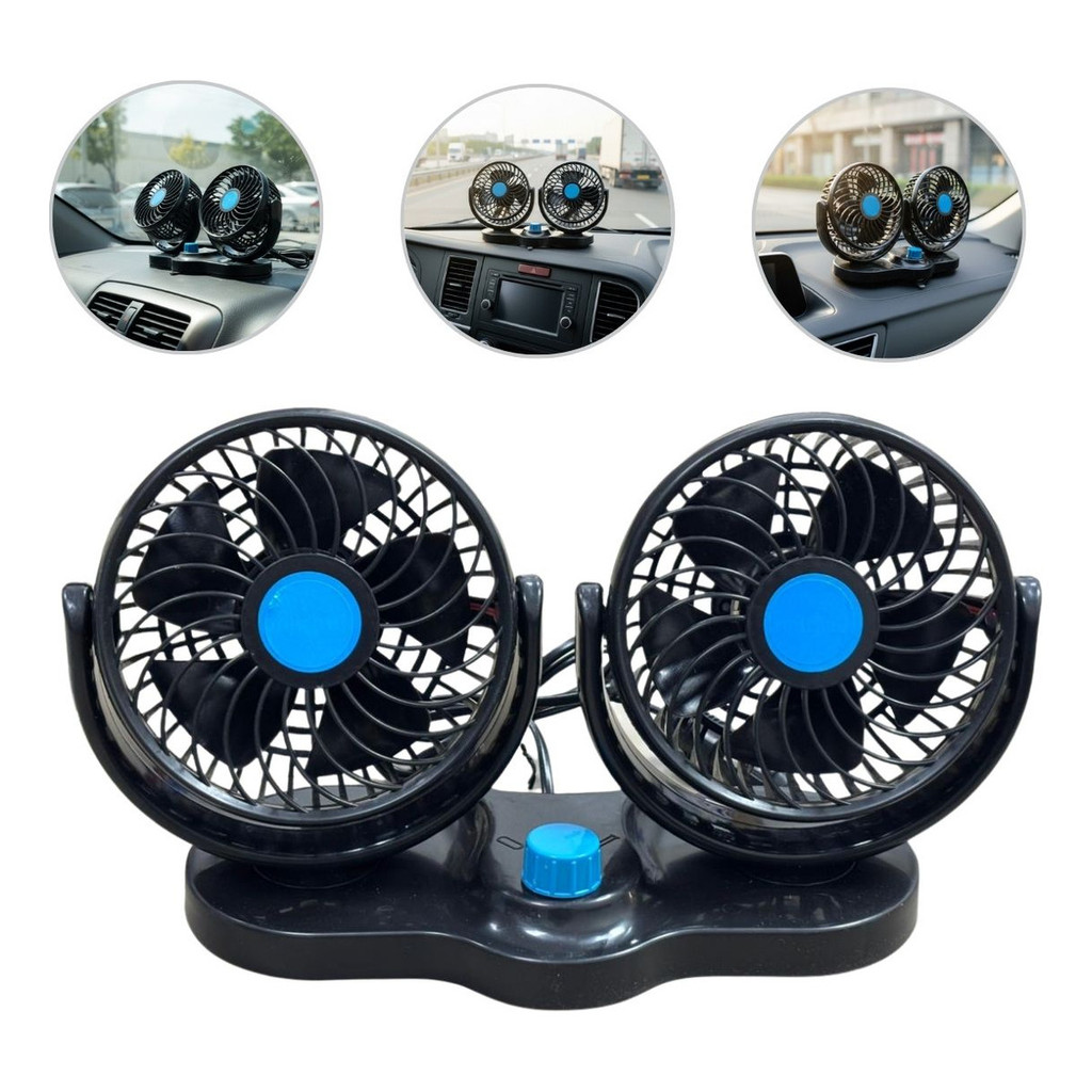 Mini Ventilador Duplo Automotivo 24v Portátil E Ajustável - IWMCA016