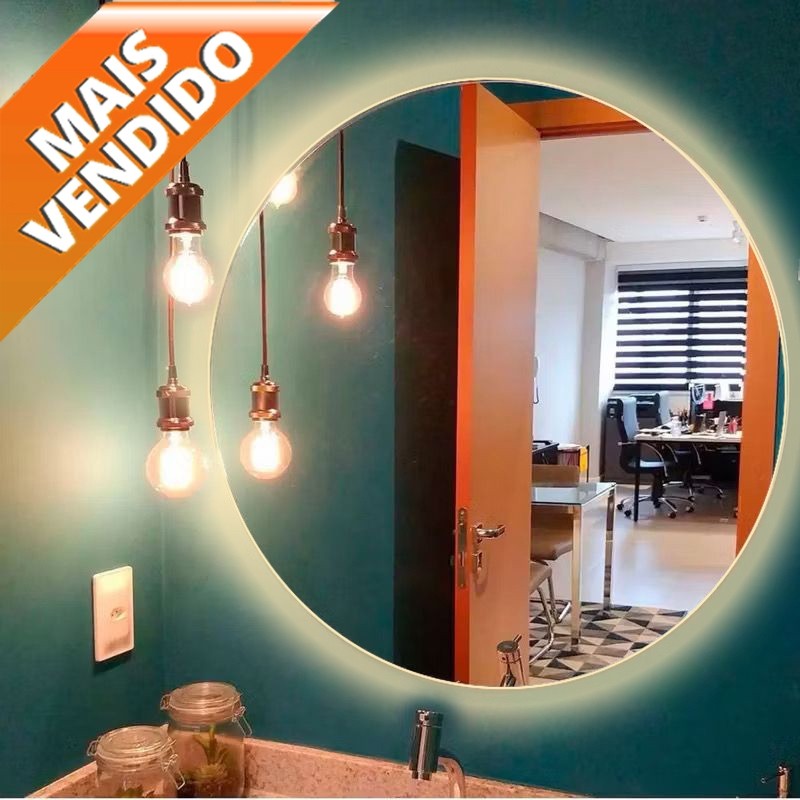 Espelho Redondo >>> LED Atrás Salão e Barbearia Luxo e Melhor — R$ 124,50 em Shopee, 50% OFF