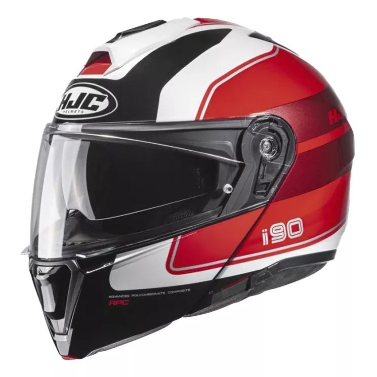 Capacete Moto Hjc I90 Wasco Vermelho Branco Preto em Oferta na Shopee