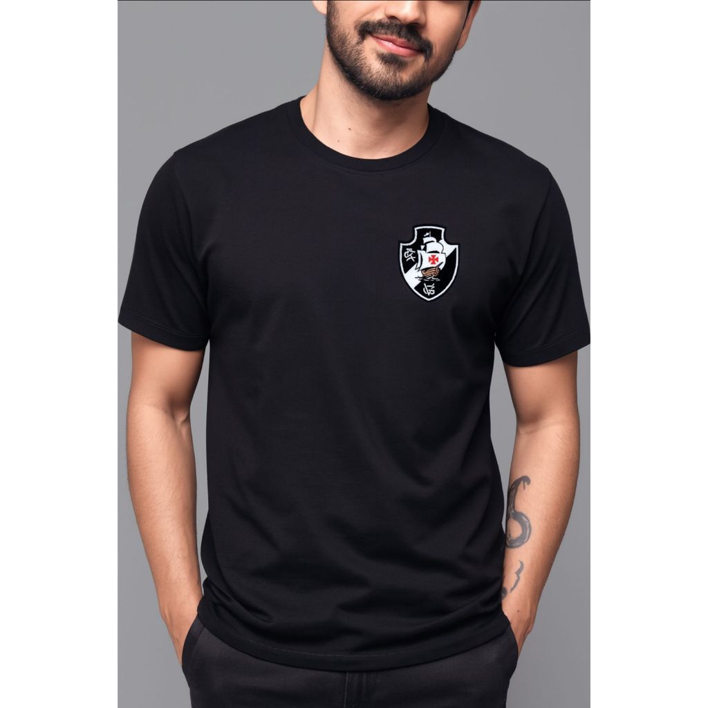 Camiseta Vasco Futebol personalizada 100% algodão time Leve o Vasco com você ARTE FRENTE E COSTAS