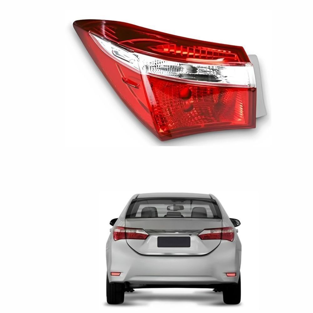 Lanterna tras Toyota Corolla 2015 2016 2017 Canto Bicolor Cristal Sem Led LE Motorista