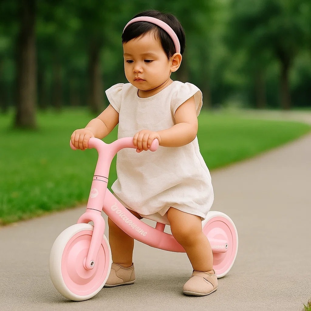 Bicicleta de Equilíbrio Infantil Sem Pedal Rosa Bike Aprender Andar Andador Passeio Crianças