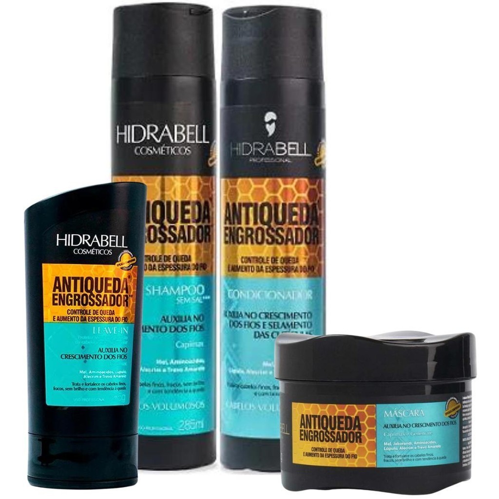 Kit Hidrabel Antiqueda  - Shampoo + Cond. + Masc. + Leave-In