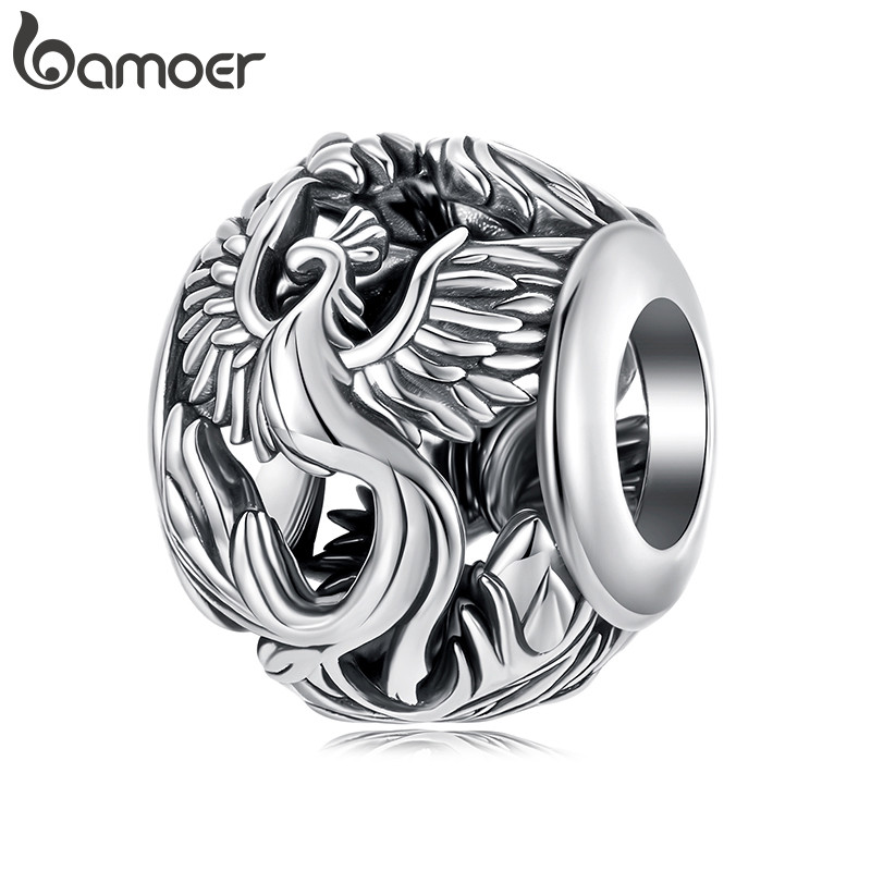 Bamoer Bead Phoenix Pingente DIY Pulseira Colar Acessórios Para Presentes Femininos