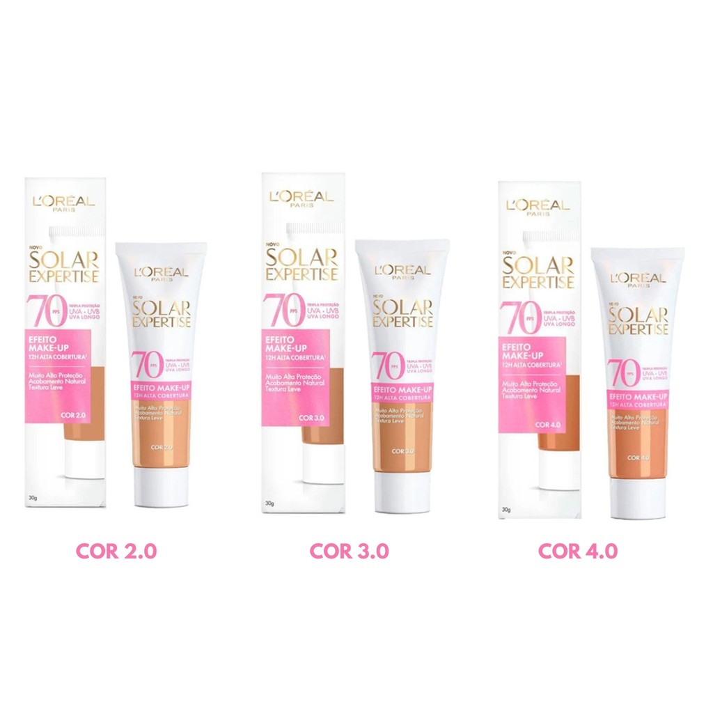 PROTETOR SOLAR EXPERTISE EFEITO MAKE-UP FPS70 30G em Oferta na Shopee