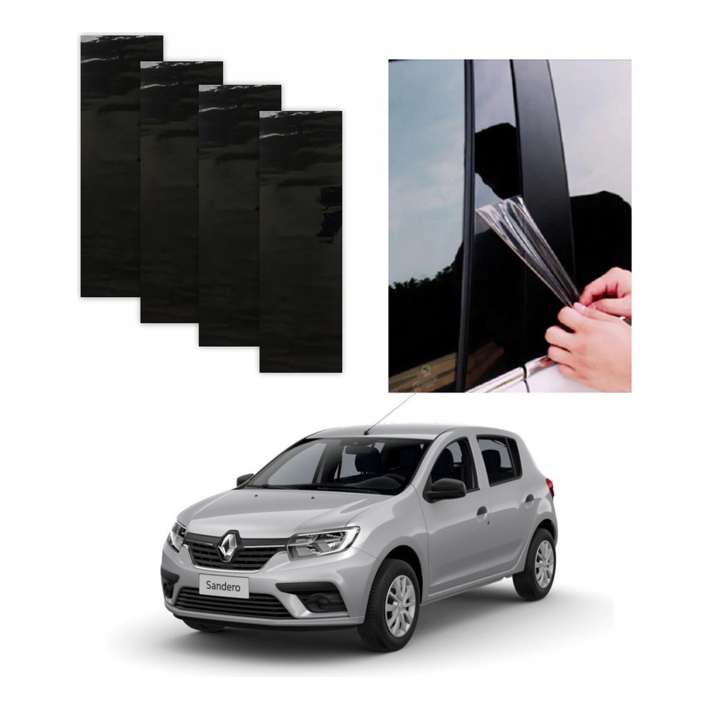 Protetor Coluna Black Piano Renault Sandero 2015a2025