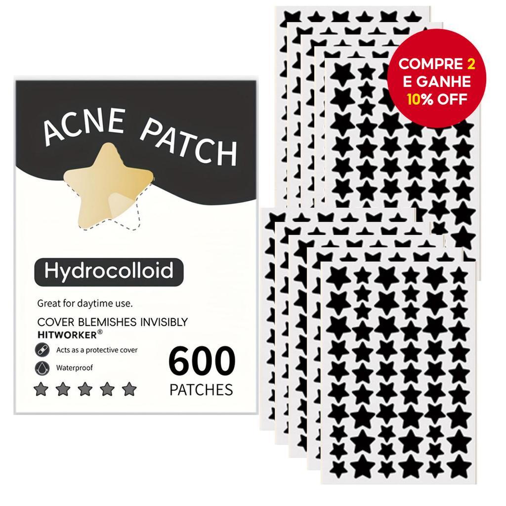 600 Unidades de Adesivos de Acne em Forma de Estrela Preta - Sem Fragrância, Adequado para Todos os Tipos de Pele, em Oferta na Shopee