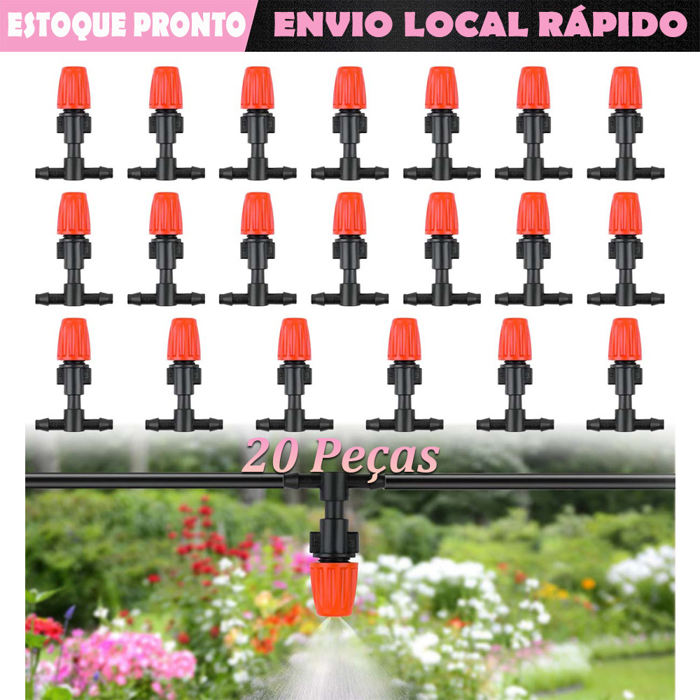 20 peças de 360° micro gotejamento ajustável irrigação por gotejamento emissores aspersores gotejadores