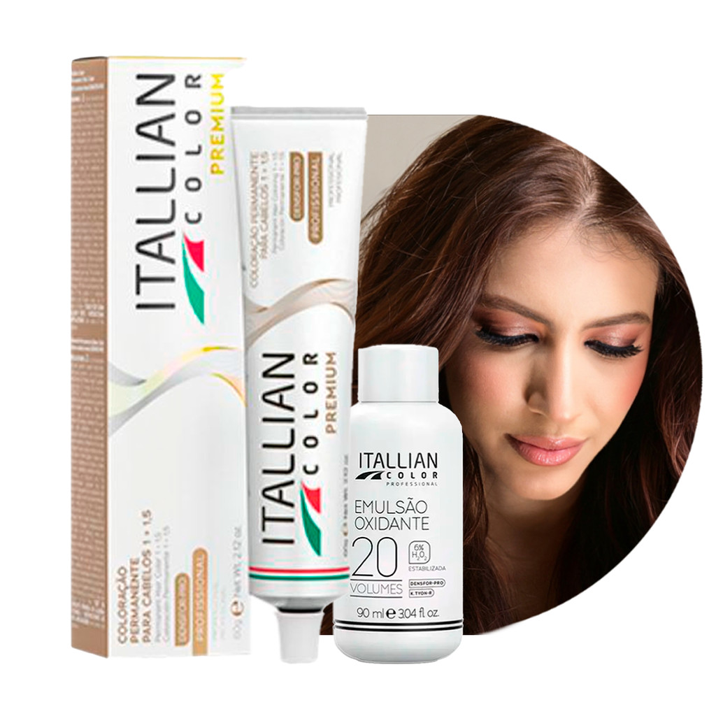 Kit Coloração Itallian Color + OX 90ml Mocha Mousse