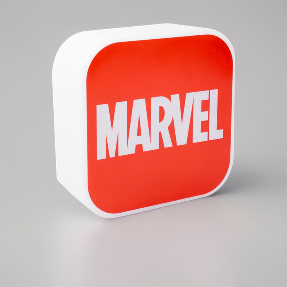 Luminária Box Marvel Red Icon – LED Decorativa para Quarto, Escritório e Cantinho Geek