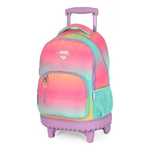 Mochila Infantil Com Rodinhas Degradê Pastel Up4you Lilas