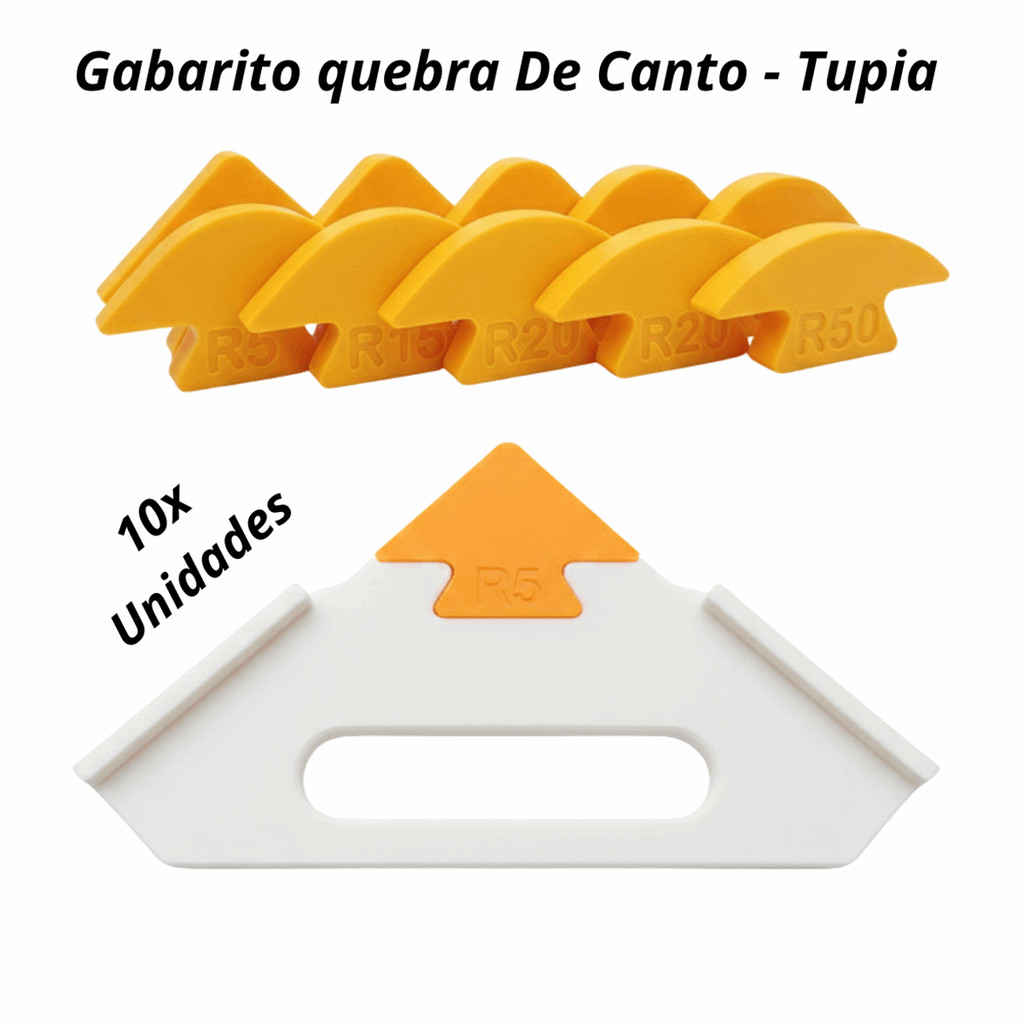 Kit Gabarito Para Tupia Arredondamento De Canto Com 10 Peças Raio