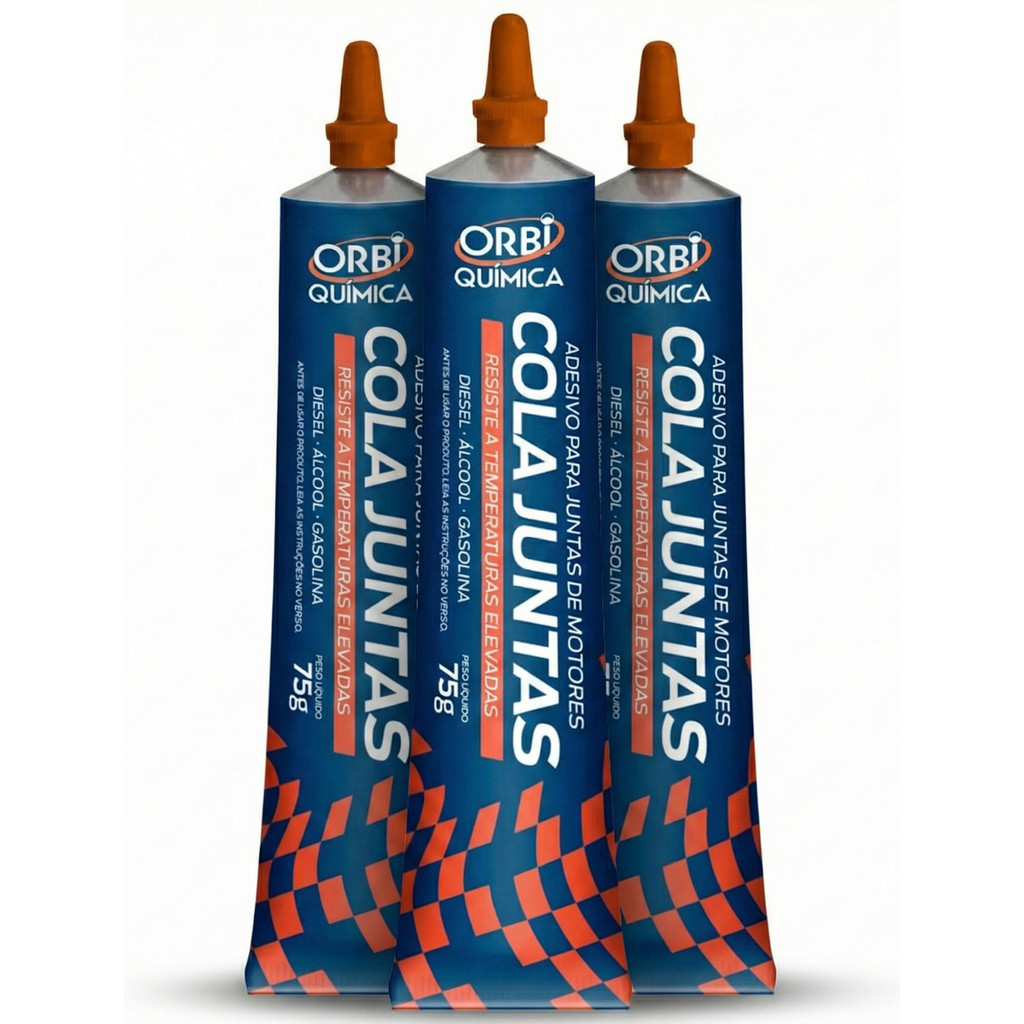 Kit 3 Cola Juntas Orbi 75g Incolor Vedação De Juntas Metálicas
