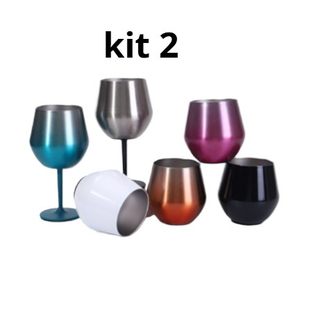 Taça Copo Térmico De Aço Inoxidável 2 Em 1 Para Gin Vinho Cerveja Drink Bebidas 14oz | Envia Rápida pe de plasctico