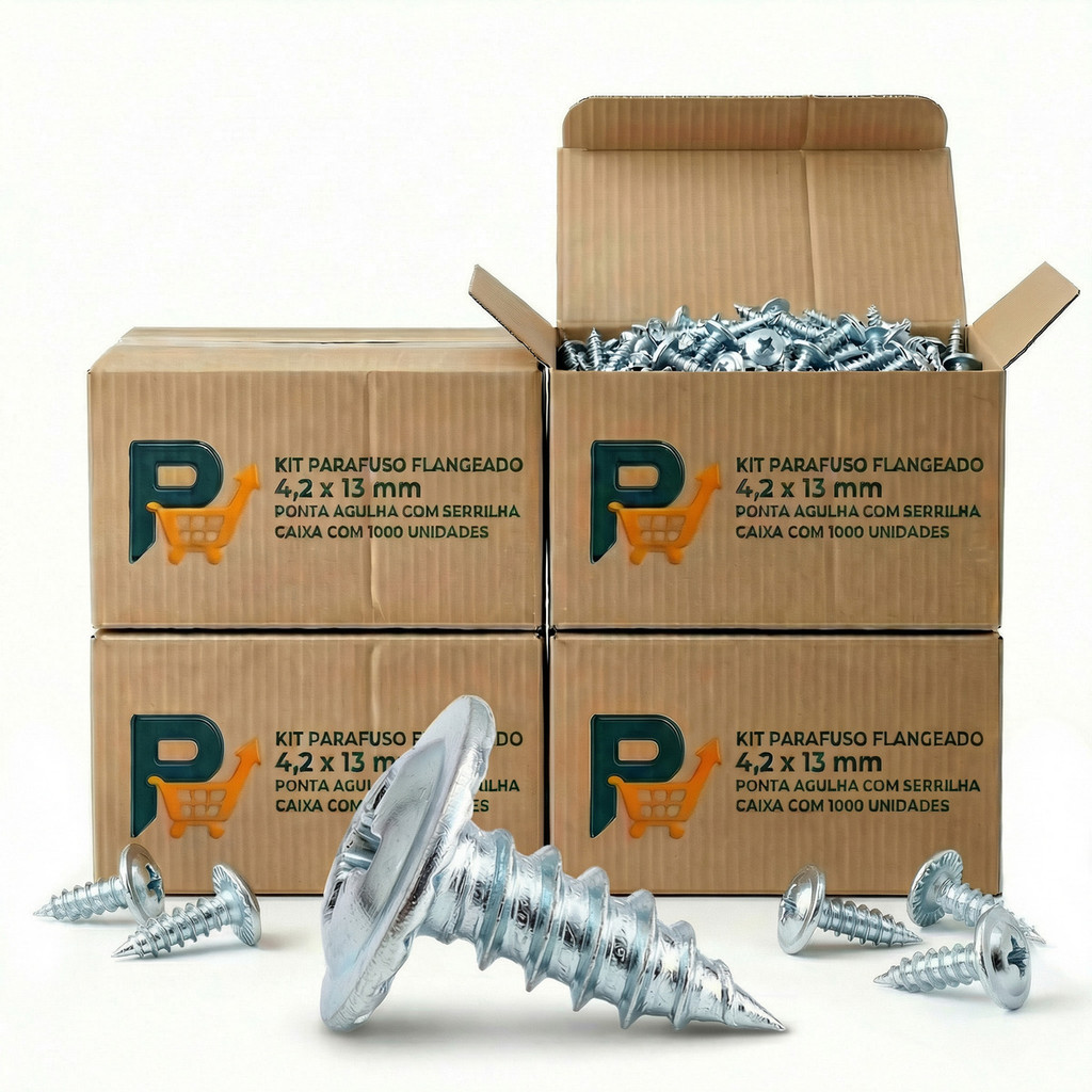 Kit 4000 Parafusos 4,2x13 Para Drywall E Calhas Com Serrilha