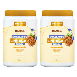 Kit 2 Gelatina Beleza Natural Explosão de Linhaça 1Kg