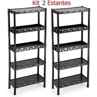 Kit com 2 Estantes Organizadora multiuso 5 prateleiras, tambem temos com 4,3 e 2 andares