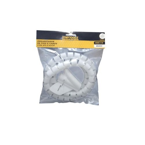 Organizador De Fios Cabos Auto Adesivo Aplicador Embalagem Reutilizavel 20mmx1m Branco