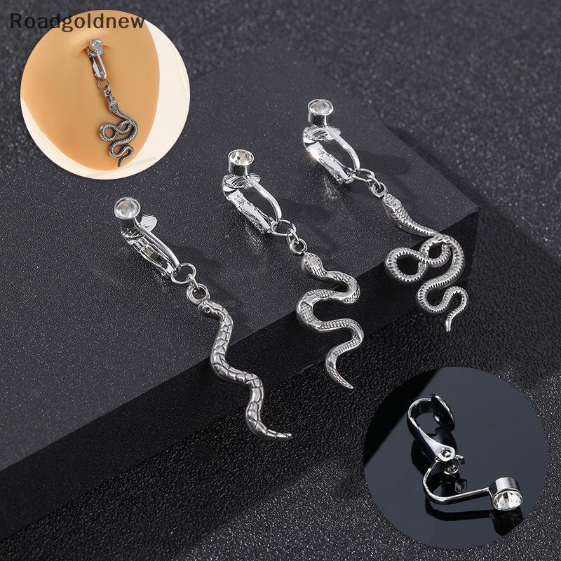 RGN Falso Barriga Cobra Cristal Piercing Clipe No Umbigo Umbilical Pircing Cartilagem Brinco Corpo
