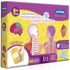 JOGO EDUCATIVO ENTENDENDO O CORPO HUMANO TOYSTER BRINQUEDO ÓRGÃO ESQUELETO OSSOS MÚSCULOS TABULEIRO