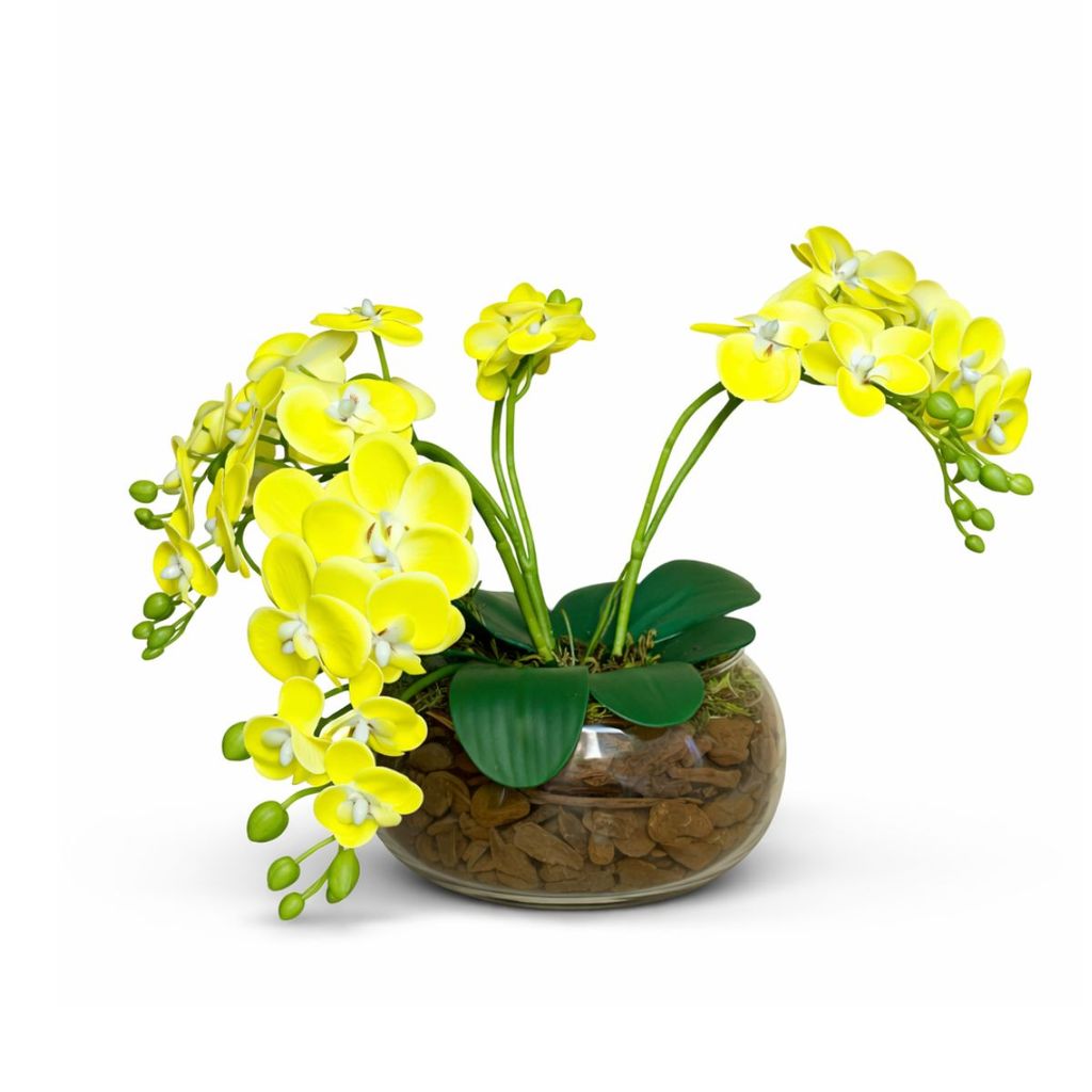 Arranjo Flores Orquidea Artificial Decorativa Centro de Mesa