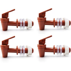 Kit 4 Torneiras Marrom Longa Toque Para Filtro De Barro Bebedouro De Agua Por Gravidade