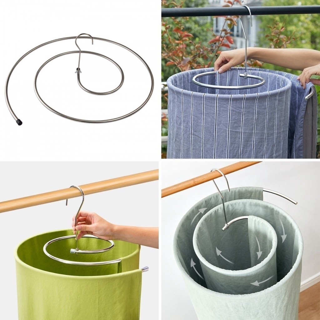 Varal Espiral Inox Secagem Fácil Cabide Redondo Lençol Lavanderia Prático Resistente