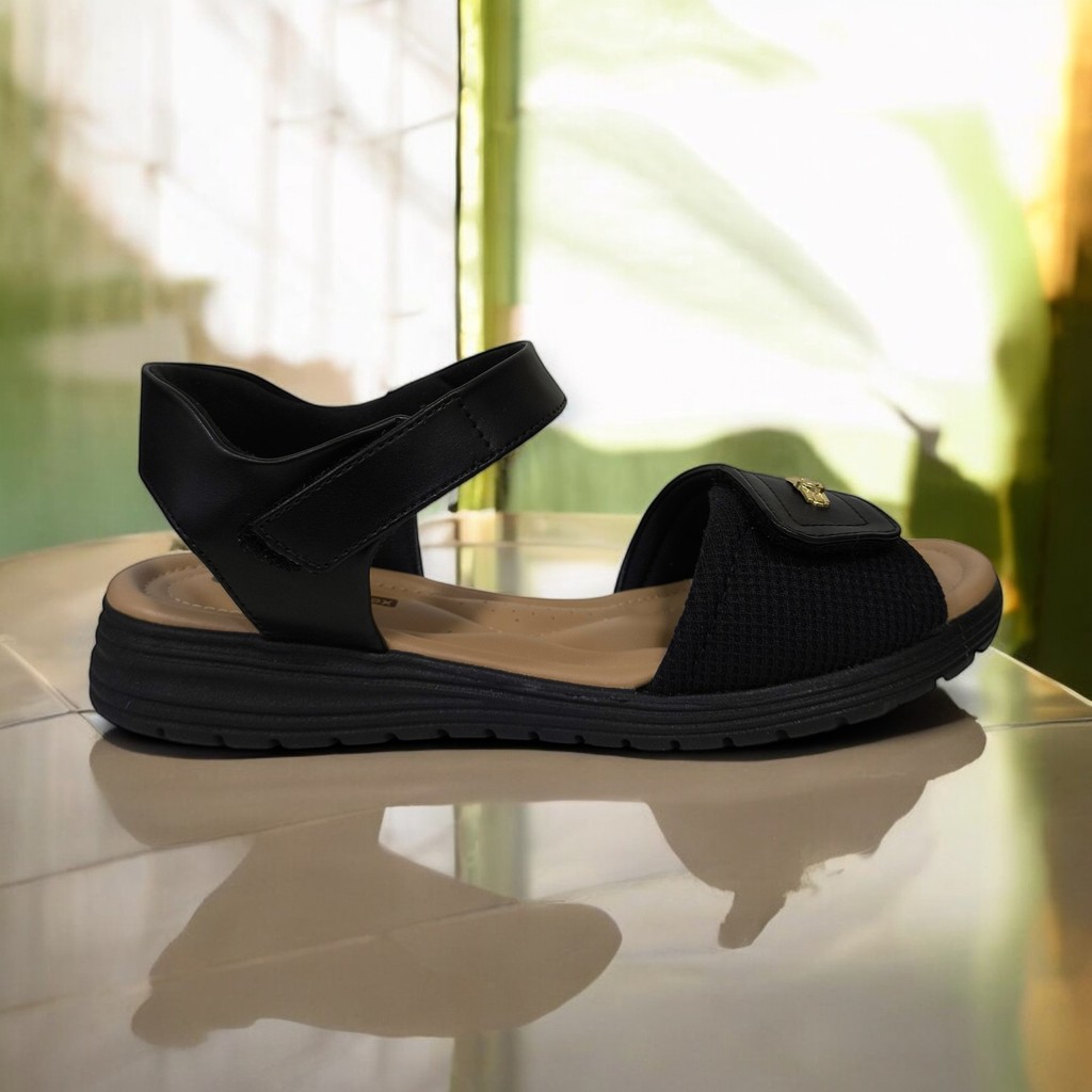 Sandália Feminina Comfortflex Macia Confortável Tiras Velcro Ajustável Antiderrapante   2351403