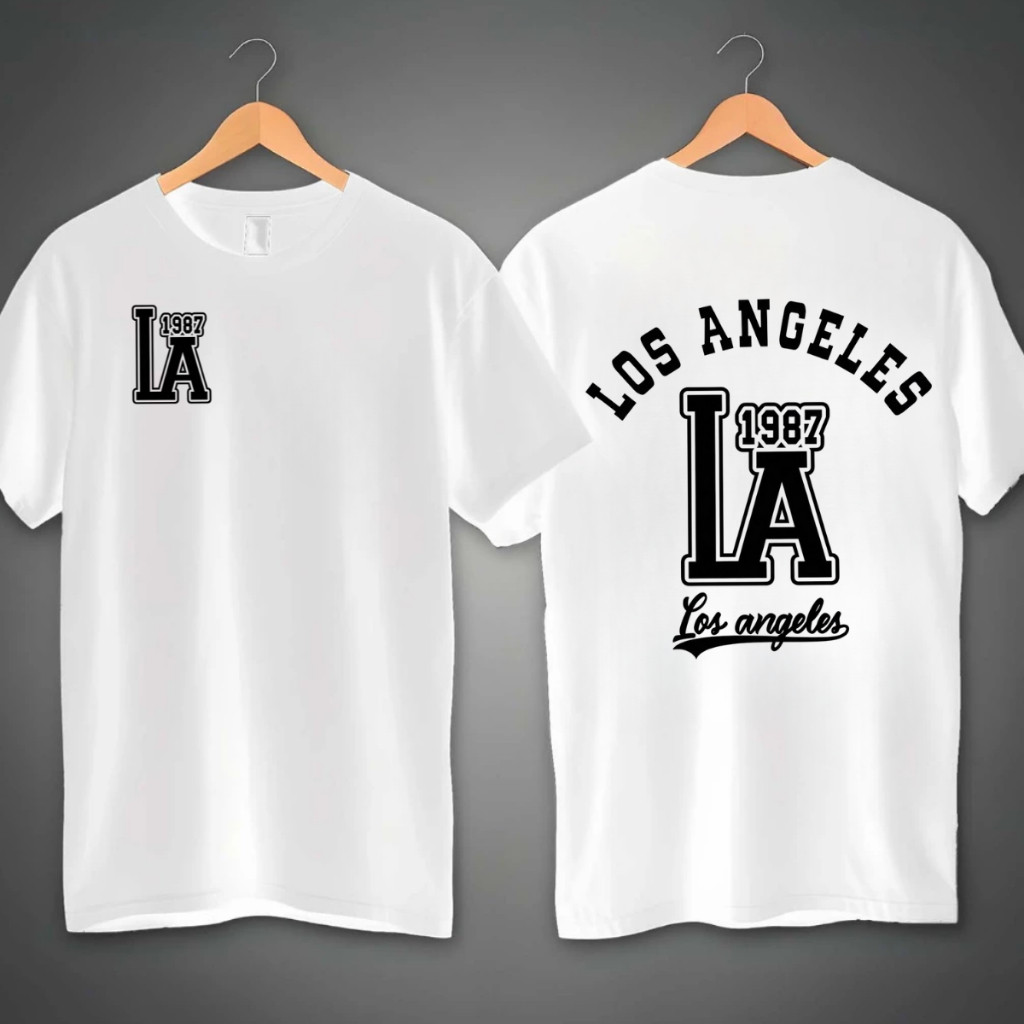 Camiseta Oversized Unissex Streetwear 100% Algodão Premium Los Angeles LA Verão Envio Imediato