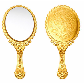 Espelho De Mão Oval Maquiagem 24cm Vintagem Dourado em Oferta na Shopee