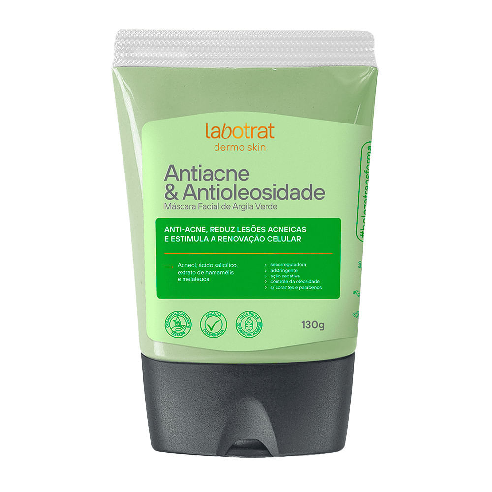 Máscara Facial de Argila Verde Labotrat Dermo Skin Antiacne e Antioleosidade 130g em Oferta na Shopee