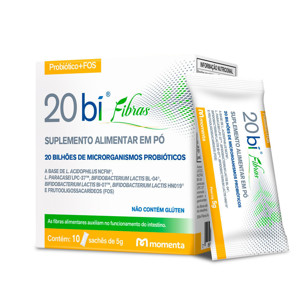20 Bi Fibras com 10 Sachês 5g Cada em Oferta na Shopee