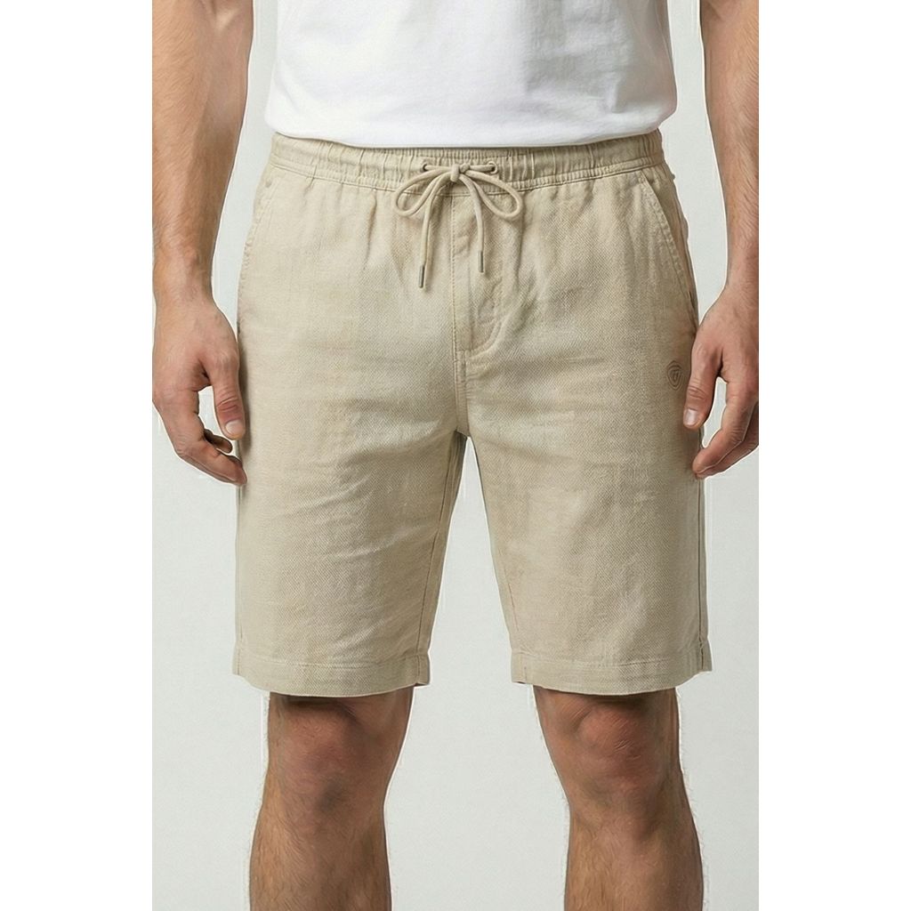 Bermuda Sarja Cós Elástico Confortável Polo Wear Areia