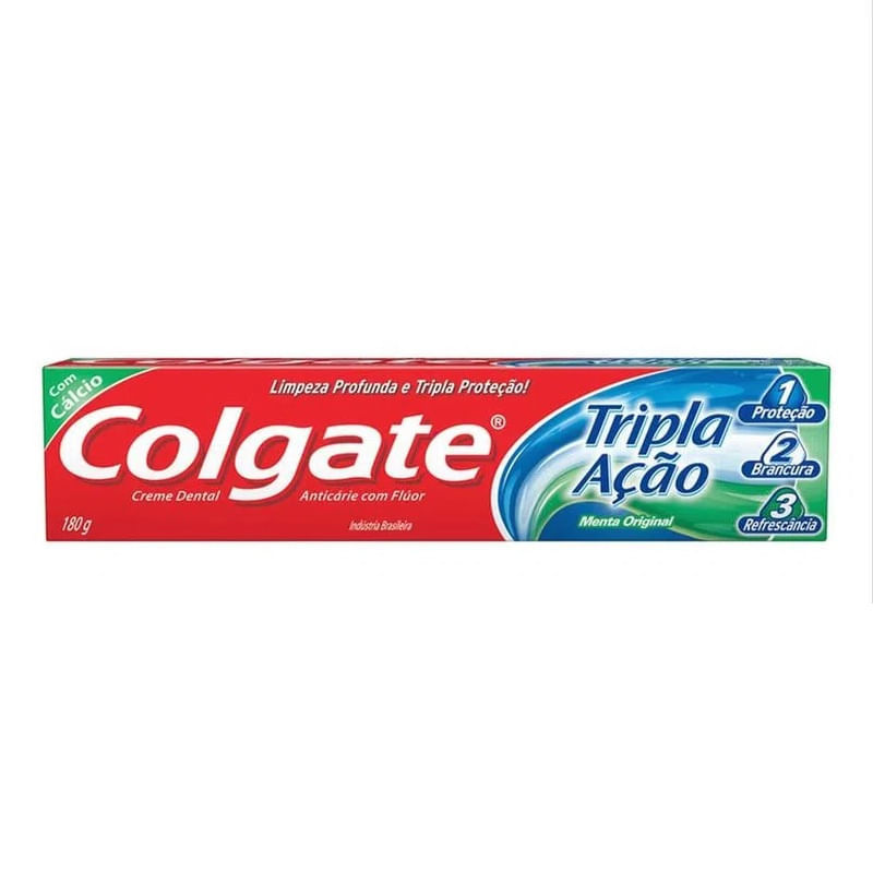Creme Dental Colgate Tripla Ação 180g em Oferta na Shopee