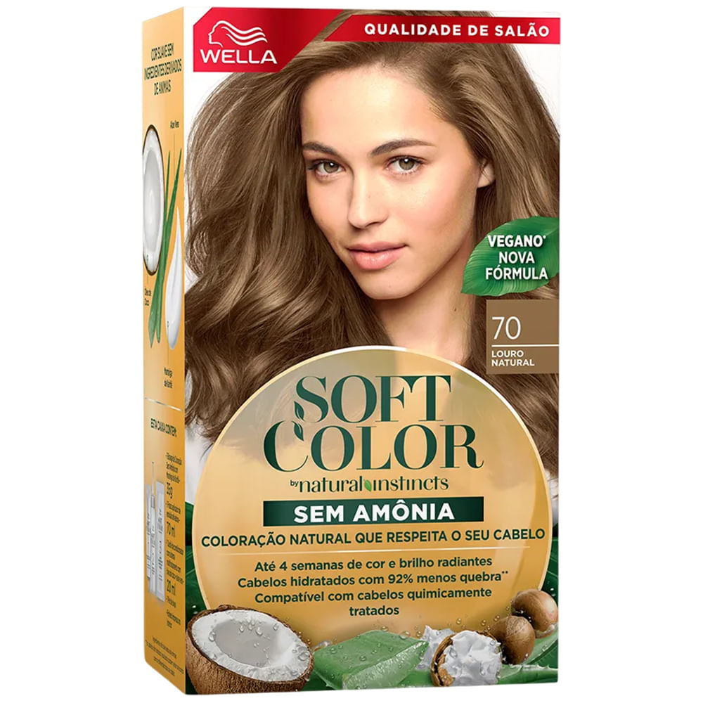 Kit Tintura Soft Color Louro Natural 70 Soft Color em Oferta na Shopee
