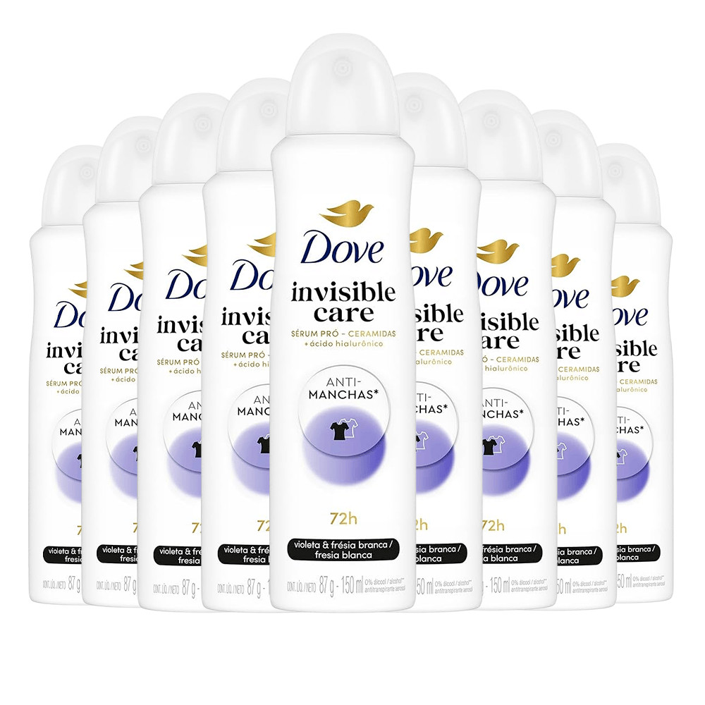 Kit Desodorante Aerosol Dove Invisible Care 150ml - 9 unidades