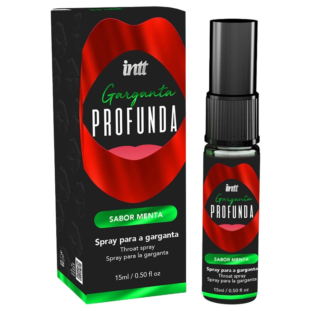 Spray Garganta Profunda Intt 15ml Beijável Menta Morango Prazer Oral Sex Shop