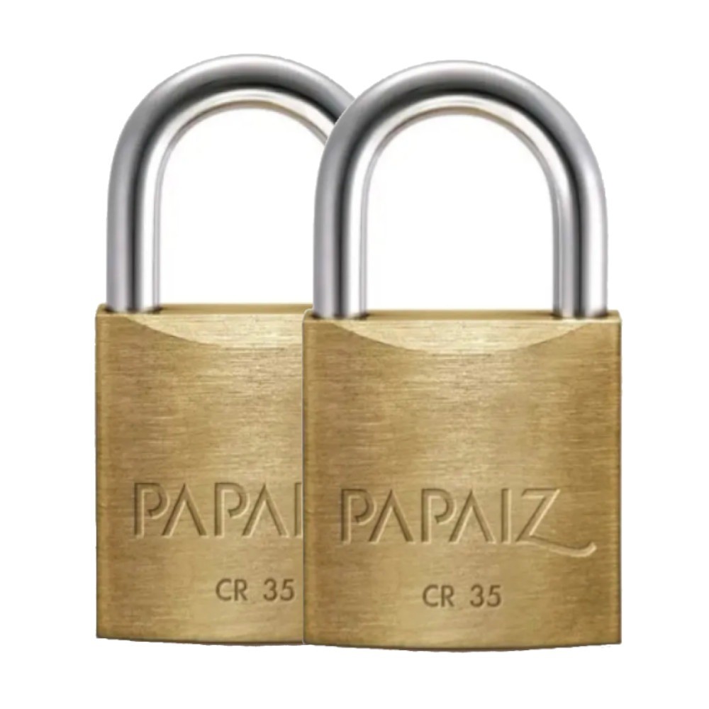 Kit 2 cadeados em latão de 35 mm - CR35 Papaiz em Oferta na Shopee