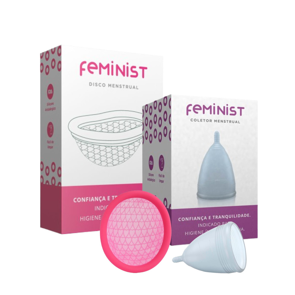 Kit Feminist Coletor Menstrual 25ml + Disco Menstrual 30ml + Brinde em Oferta na Shopee