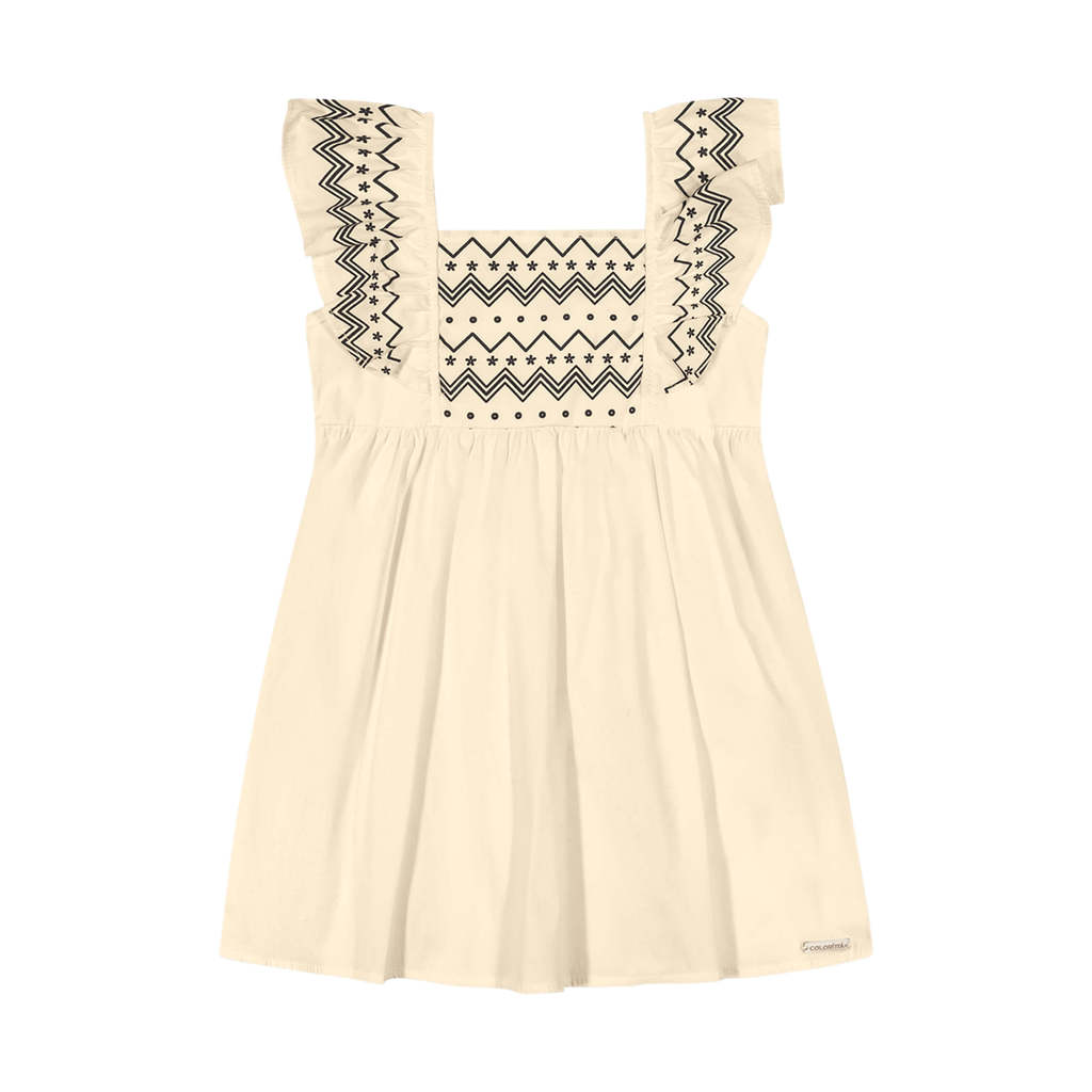 Vestido Infantil Menina Com Babados Colorittá Amarelo