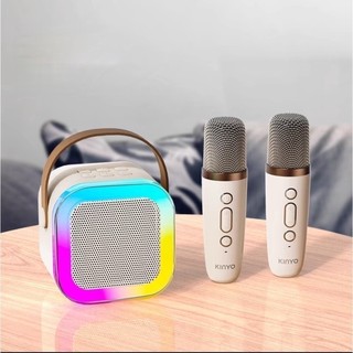 Caixa de Som Bluetooth Portátil RGB com Microfone Sem Fio Karaokê USB TF AUX LED Colorido…