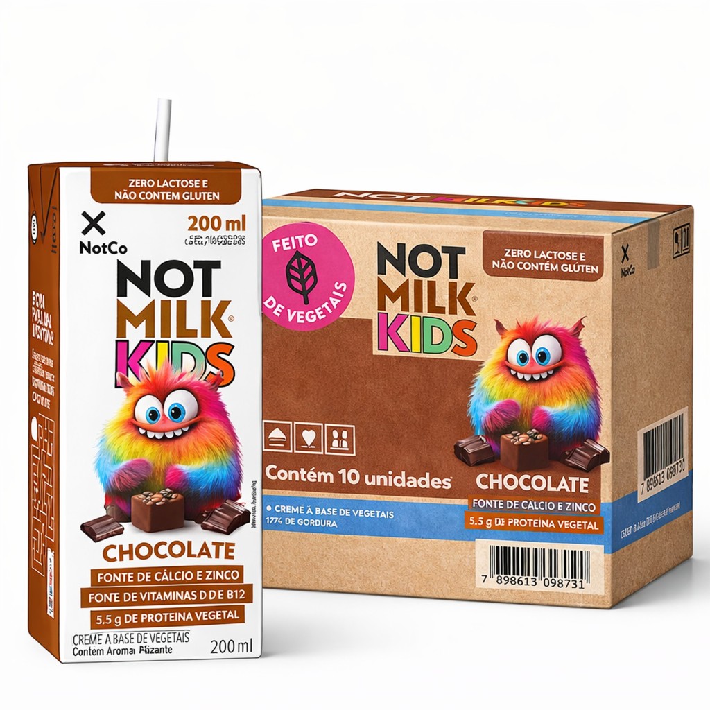 Kit 10 Achocolatado 100% Vegetal NOT MILK Kids 200ml