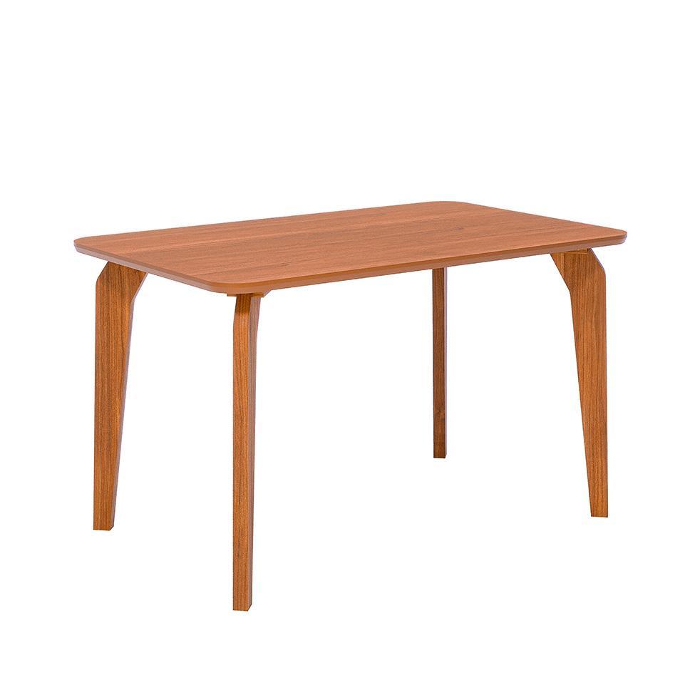 Mesa de Jantar Retangular com Tampo MDF Papaia Cinamomo e Madeira 130 cm