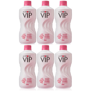Kit C/6 Acetona - Removedor Esmalte Vip 500ml