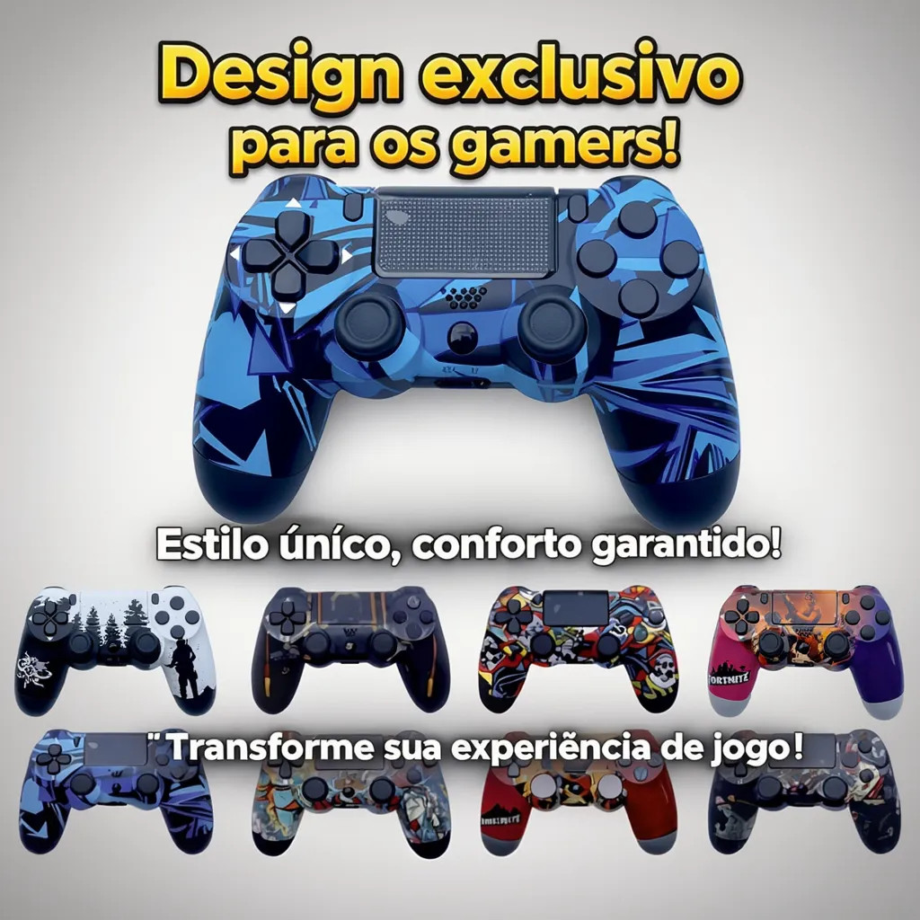 Controle Premium Sem Fio Temático Camuflagem para PS4 com Funções Especiais em Oferta na Shopee